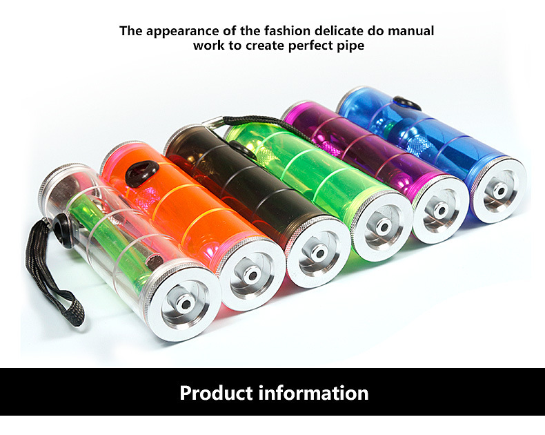 Colorful Metal Pipes Hookah Shisha Pipe Water Pipes Aluminium Alloy Acrylic Portable Smoking Accessories Wholesale 185mm Length
Colorful Metal Pipes Hookah Shisha Pipe Water Pipes Aluminium Alloy Acrylic Portable Smoking Accessories Wholesale 185mm Length