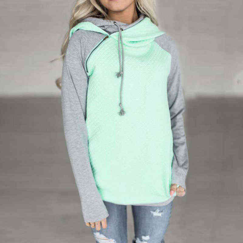 Autumn Pink Hoodie Sweatshirt Women Zipper Hooded Sweatshirt Female Ladies Loose Hooded Sweatshirts For Women 211108