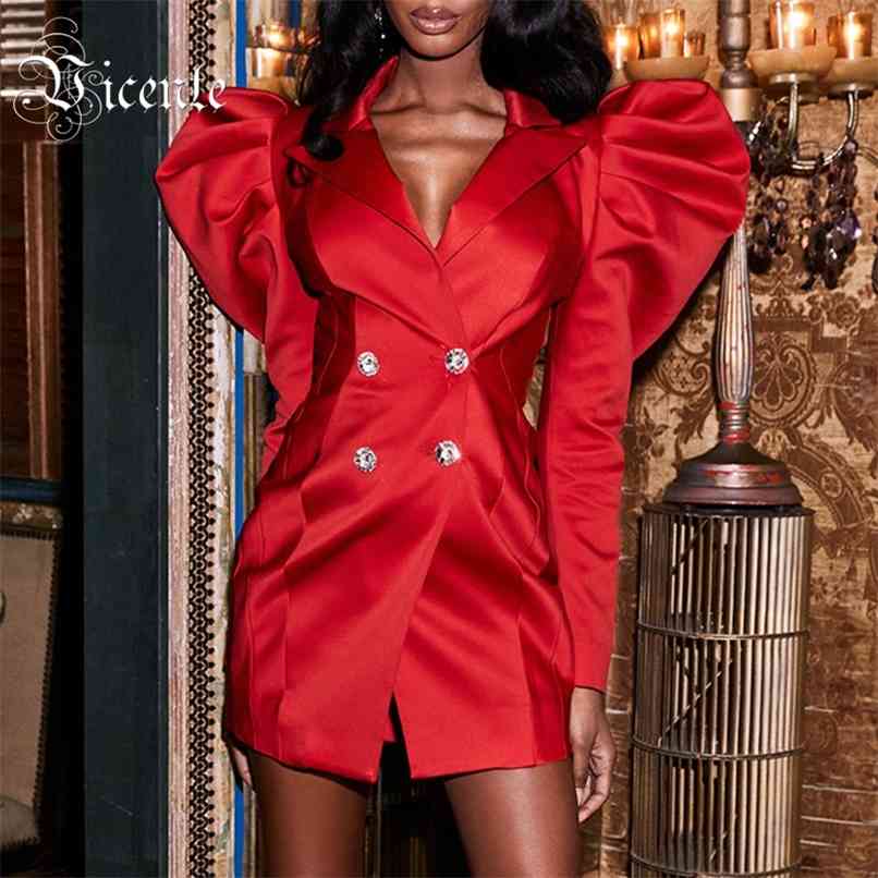 Chic Red Dress Puff Sleeves Crystal Button Design Celebrity Party Club Satin Mini 210520
Chic Red Dress Puff Sleeves Crystal Button Design Celebrity Party Club Satin Mini 210520