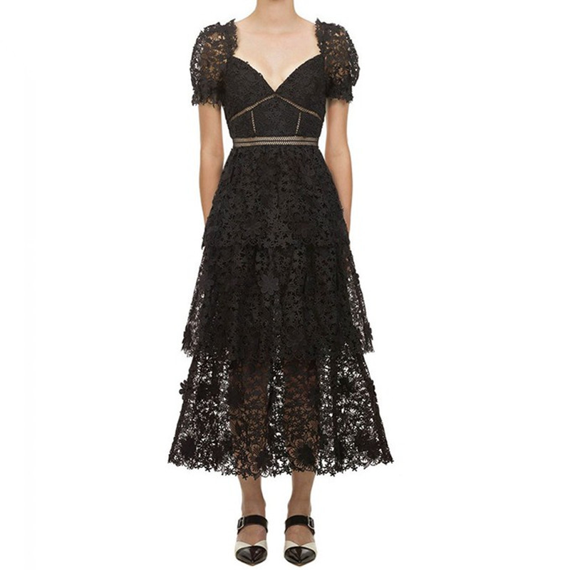 ZAWFL Runway High Quality Self Portrait Dress Women Sexy V-neck short sleeve cake long es Chic Lace patchwork Summer 210525, Black
ZAWFL Runway High Quality Self Portrait Dress Women Sexy V-neck short sleeve cake long es Chic Lace patchwork Summer 210525, Black