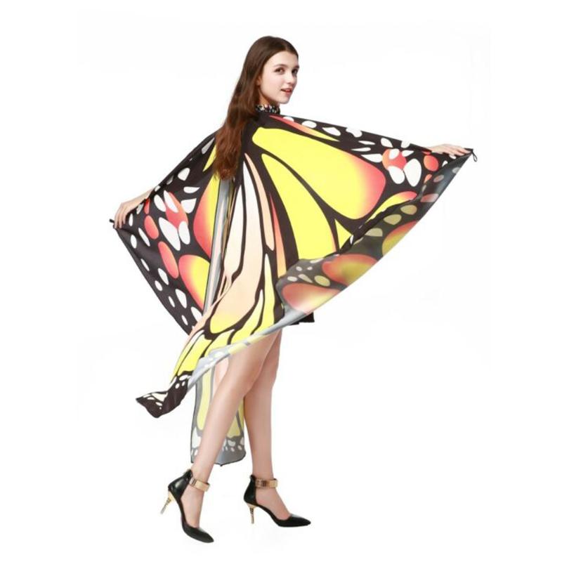 Scarves Novelty 7 Colors Women Scarf Pashmina Butterfly Wing Cape Cloak Peacock Shawl Wrap Tippet Gifts Cute Wings Print