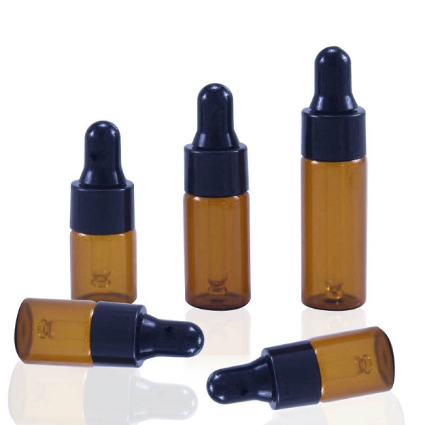 5ml Black Cap Refill Dropper Amber Glass Bottle Essence Massage Plant oil Serum Aromatherapy Liquid Pipette Skincare