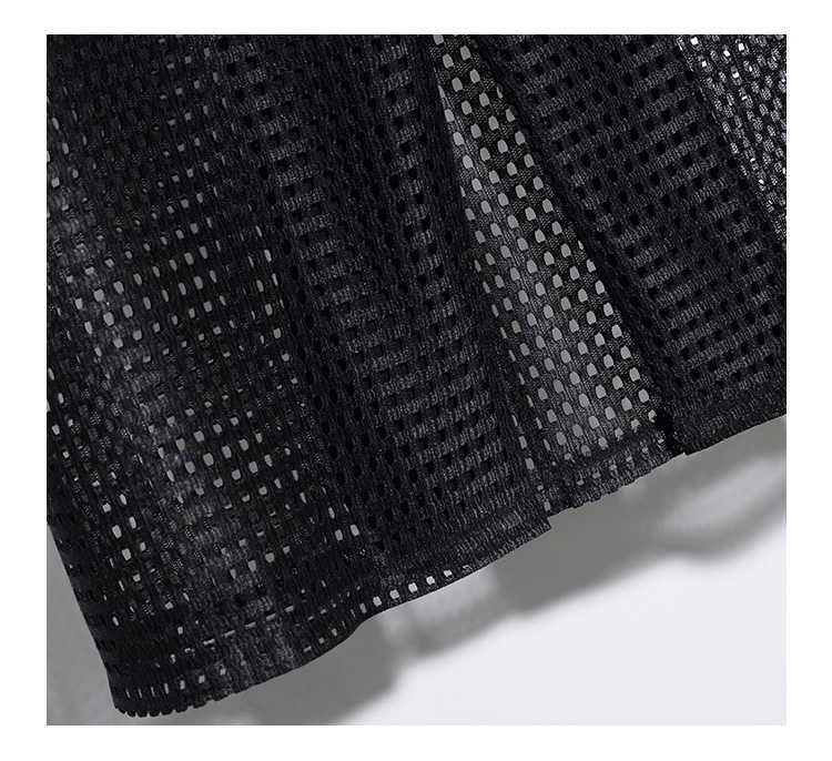 Turn-down Collar Hollow-out Long Women's Vest Plus Size Black Sleeveless Jacket Cardigan Office Lady Summer Waistcoat 4XL 210819