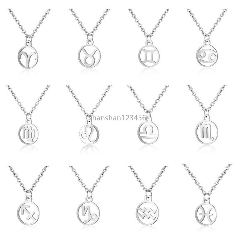 12 Constell Pendant Necklace Silver Gold Stainless Steel Zodiac Horoscope Sign Necklaces Chains for Women Fashion Jewelry Will and Sandy Virgo Libra Taurus Gemini
12 Constell Pendant Necklace Silver Gold Stainless Steel Zodiac Horoscope Sign Necklaces Chains for Women Fashion Jewelry Will and Sandy Virgo Libra Taurus Gemini