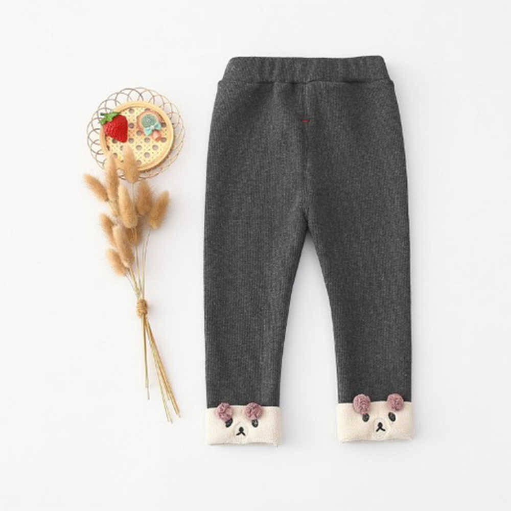 Mud Kingdom Girls Leggings Fleece Lined Kids Trousers Pants Print Cartoon Puppy Pattern Children 210615