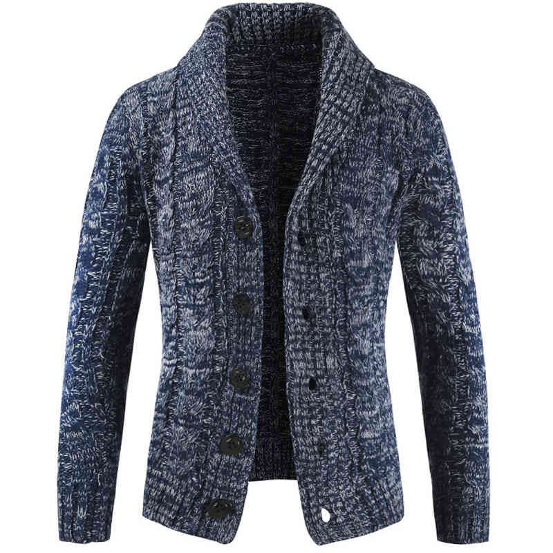 Sweater Male Thick Slim Fit Overcoat Cardigans Knitwear High Quality Winter Korean Style Casual Winter sweater men 210515