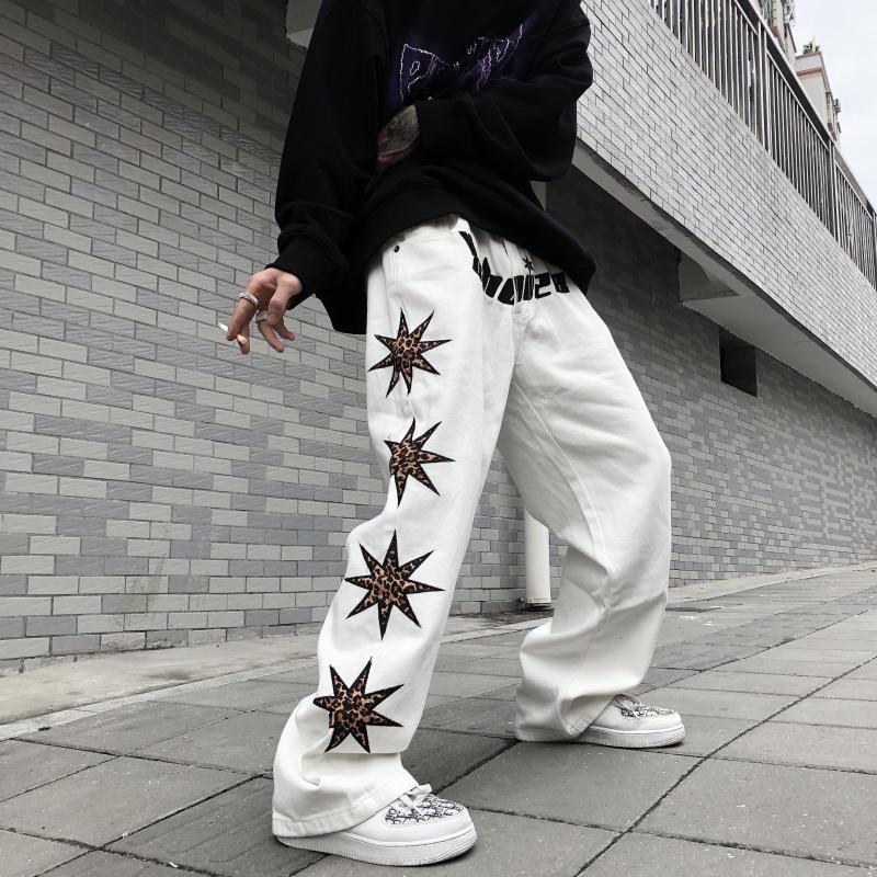 Women' Jeans Star Patch Designs White Women Letter Embroidery Hip-Hop Streetwear Straight Trousers Female High Waist Patchwork, 6963
Women' Jeans Star Patch Designs White Women Letter Embroidery Hip-Hop Streetwear Straight Trousers Female High Waist Patchwork, 6963