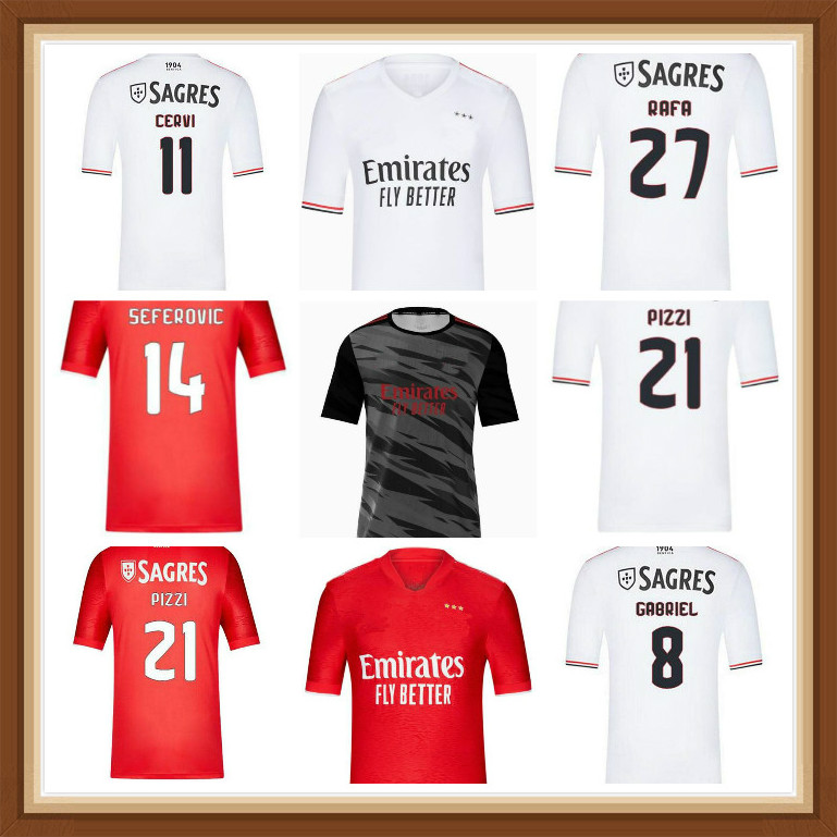 

21 22 Benfica Home Soccer Jerseys 2021 Away PIZZI JONAS GABRIELB Camiseta SEFEROVIC ZIVKOVIC SALVIO ELISEU FEJSA football shirts uniforms