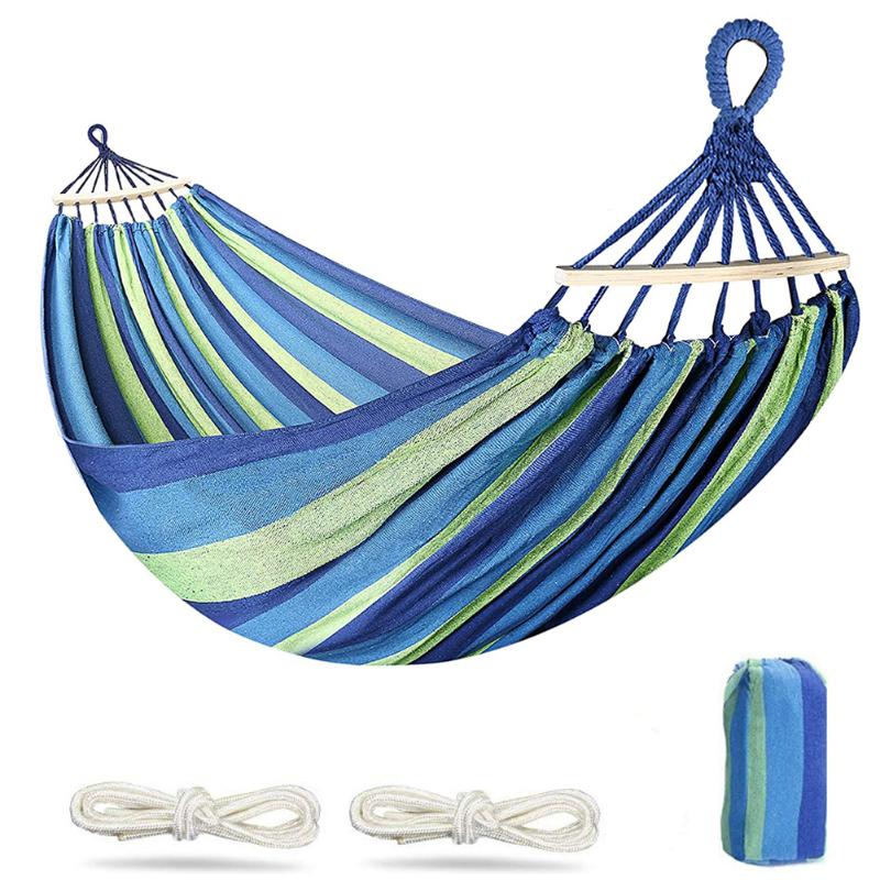 Outdoor Pads Swing Hammock Portable Garden Sports Home Travel Hiking Camping Canvas Stripe Hang Bed Double People
Outdoor Pads Swing Hammock Portable Garden Sports Home Travel Hiking Camping Canvas Stripe Hang Bed Double People