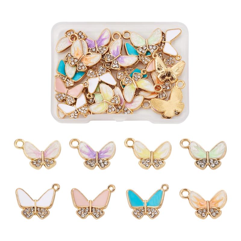 Charms 24-36pcs Alloy Enamel Rhinestones Pendants Crystal Butterfly Shape For Jewelry Making DIY Bracelet Necklace, Bronze;silver
Charms 24-36pcs Alloy Enamel Rhinestones Pendants Crystal Butterfly Shape For Jewelry Making DIY Bracelet Necklace, Bronze;silver