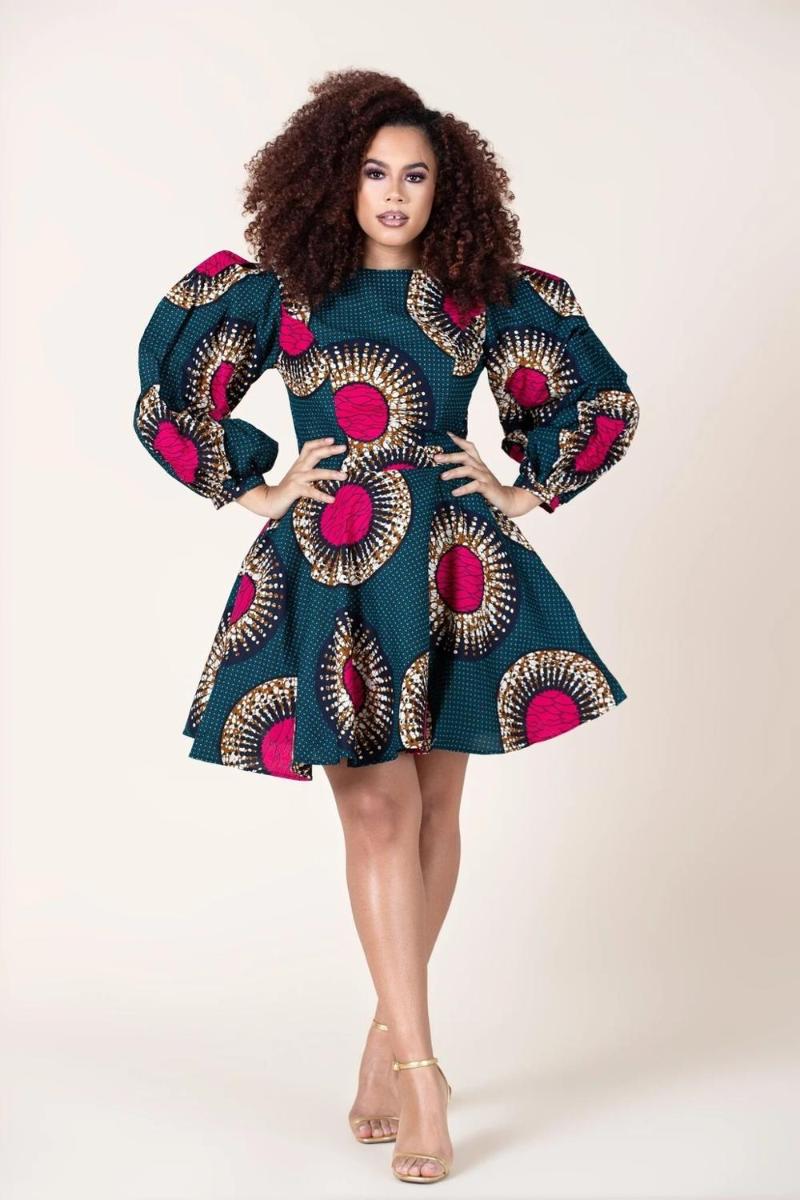 African Style Digital Printing Autumn Women's Sexy Backless Long-sleeved Dress Ethnic Big Swing Casual Dresses