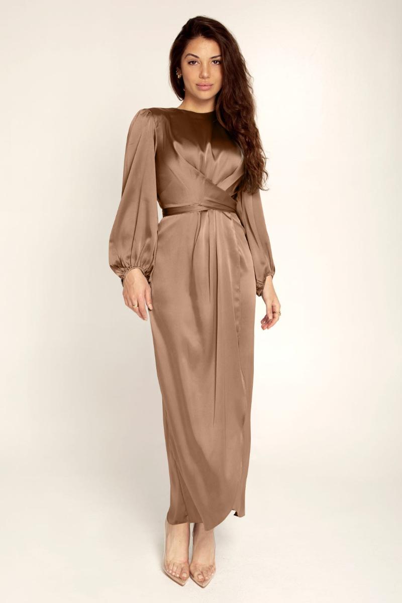 Loriya Soft Waist Dress, Dubai Satin Dress Lr386 Two Piece