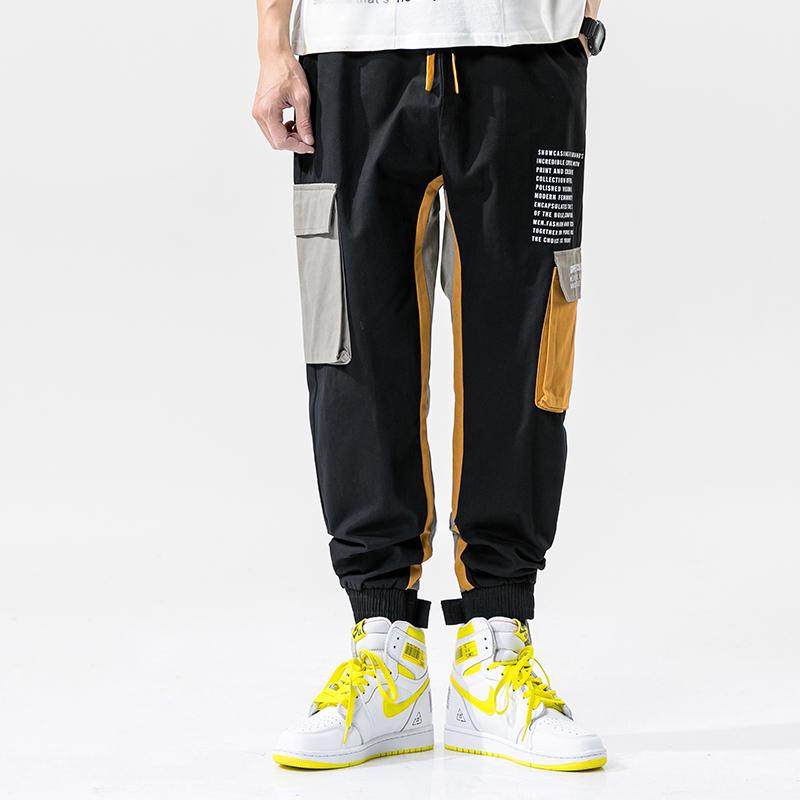 Varsanol Cotton Jogging Pants Men Letter Printed With Big Side Pockets Cargo Male Harajuku Fashion Hip Hop LooseTrousers Men's