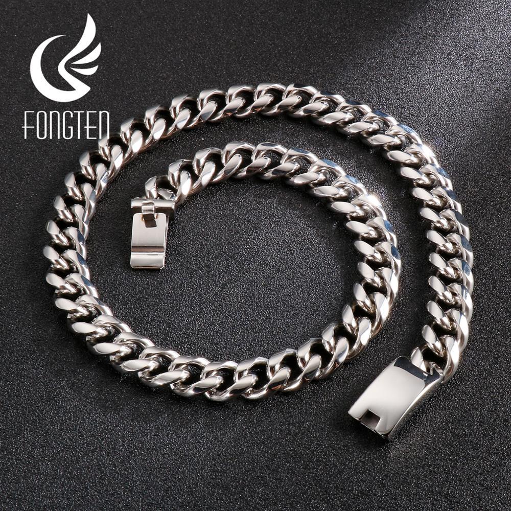 Fongten Punk Cuban Chain Necklace Waterproof Men StainlSteel 13/15mm Choker Long Link Curb Chain Gift Jewelry for Boyfriend X0509
Fongten Punk Cuban Chain Necklace Waterproof Men StainlSteel 13/15mm Choker Long Link Curb Chain Gift Jewelry for Boyfriend X0509