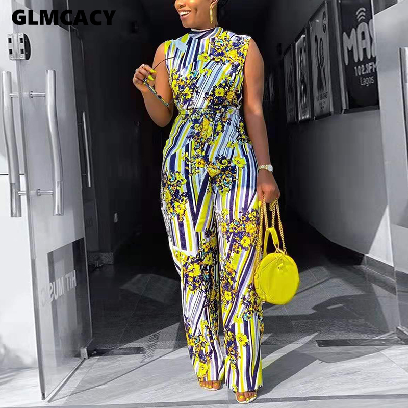 Women Sexy Office Jumpsuit Floral Print Turtleneck Sleeveless Long Wide Leg Rompers Chic Ladies Jumpsuit Beachwear, Multi
Women Sexy Office Jumpsuit Floral Print Turtleneck Sleeveless Long Wide Leg Rompers Chic Ladies Jumpsuit Beachwear, Multi