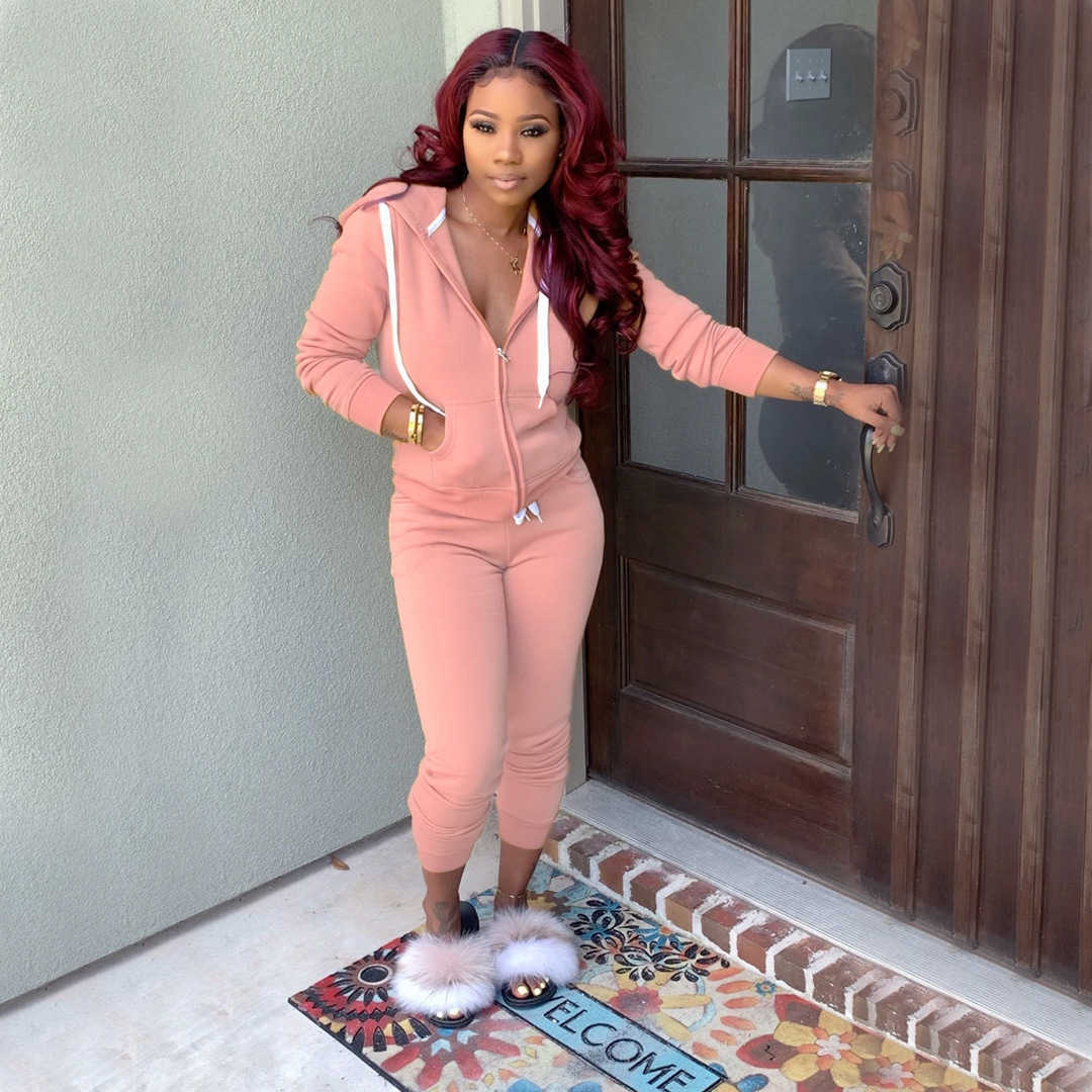 Designers Women Clothes pants 2023 autumn and winter solid color sweater sports and leisure two-piece set