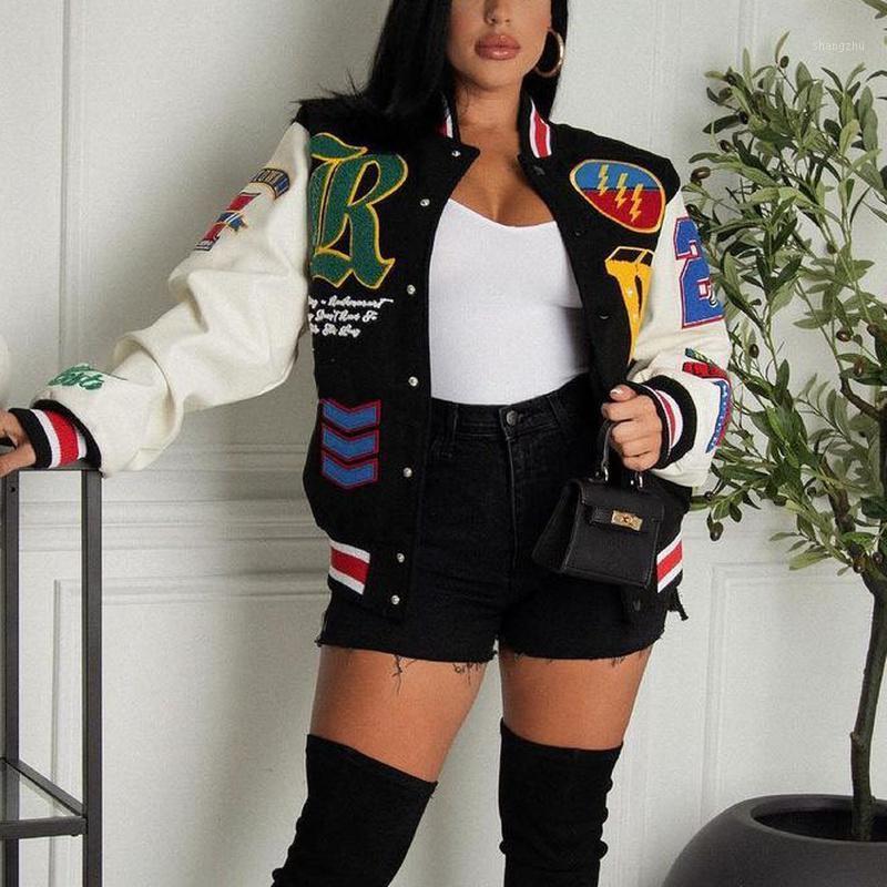 Women' Jackets Autumn Winter Women Streetwear Letter Print Patchwork Oversize Coats Varsity Jacket 2022 Warm Leather Bomber Y2K Black
Women' Jackets Autumn Winter Women Streetwear Letter Print Patchwork Oversize Coats Varsity Jacket 2022 Warm Leather Bomber Y2K Black