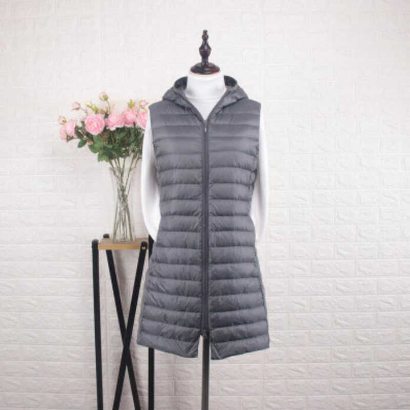SEDUTMO Winter Plus Size 3XL Womens Down Coat Long Hooded Vest Ultra Light Waistcoat Autumn Slim Jacket Parkas ED915 210819