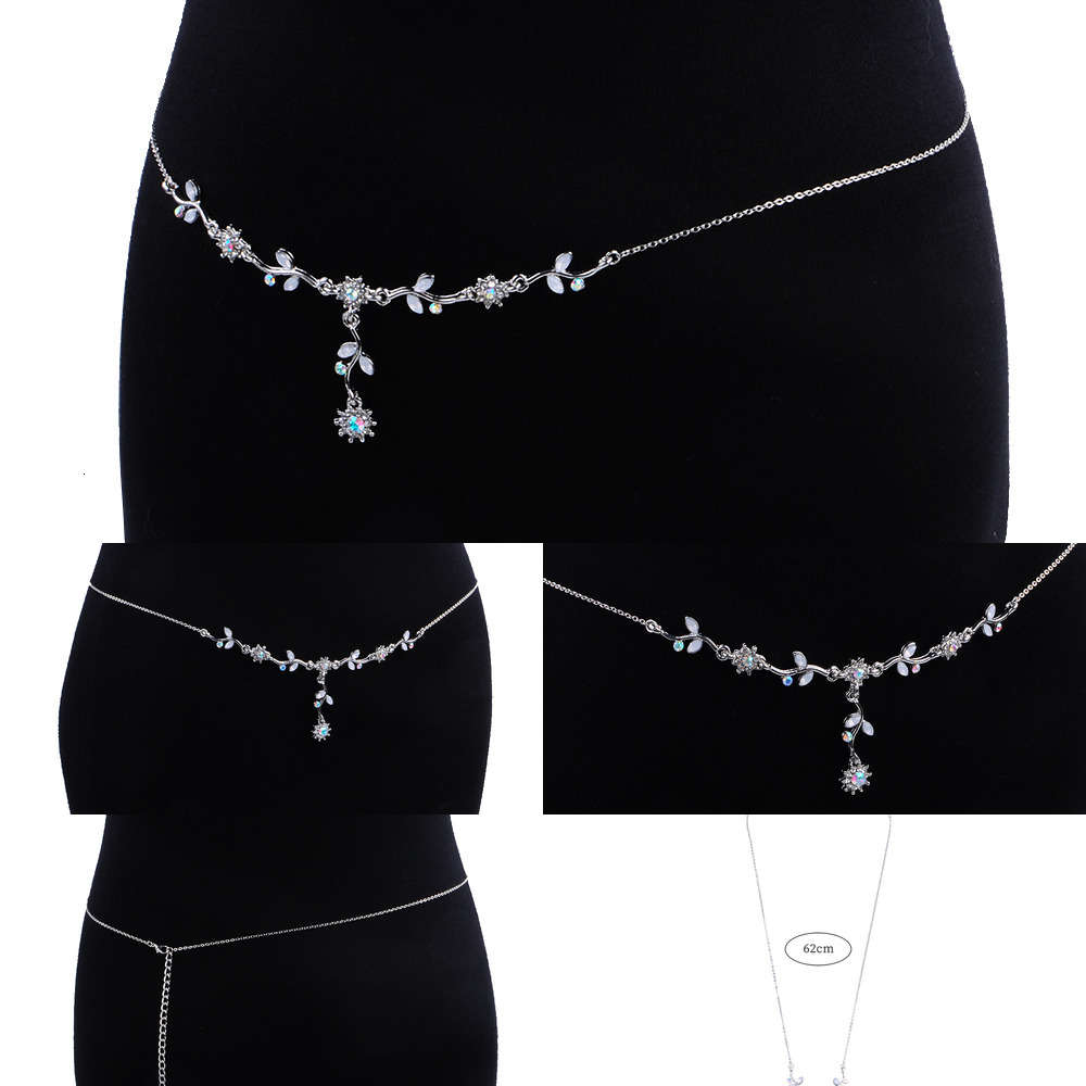 Korean accsori plum waist body chain female, Silver 
Korean accsori plum waist body chain female, Silver