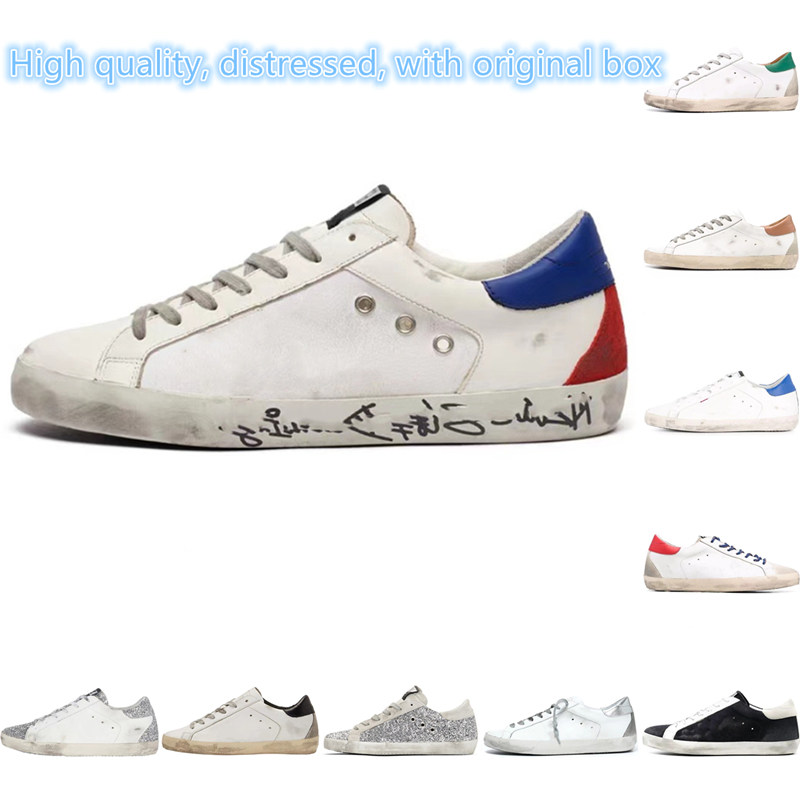 Italy Brand Golden Sneakers Super Star luxury Distressed flat shoes size:35-44 With box Sequin Classic White Do-old Dirty Gooses Designer Me, Black
Italy Brand Golden Sneakers Super Star luxury Distressed flat shoes size:35-44 With box Sequin Classic White Do-old Dirty Gooses Designer Me, Black