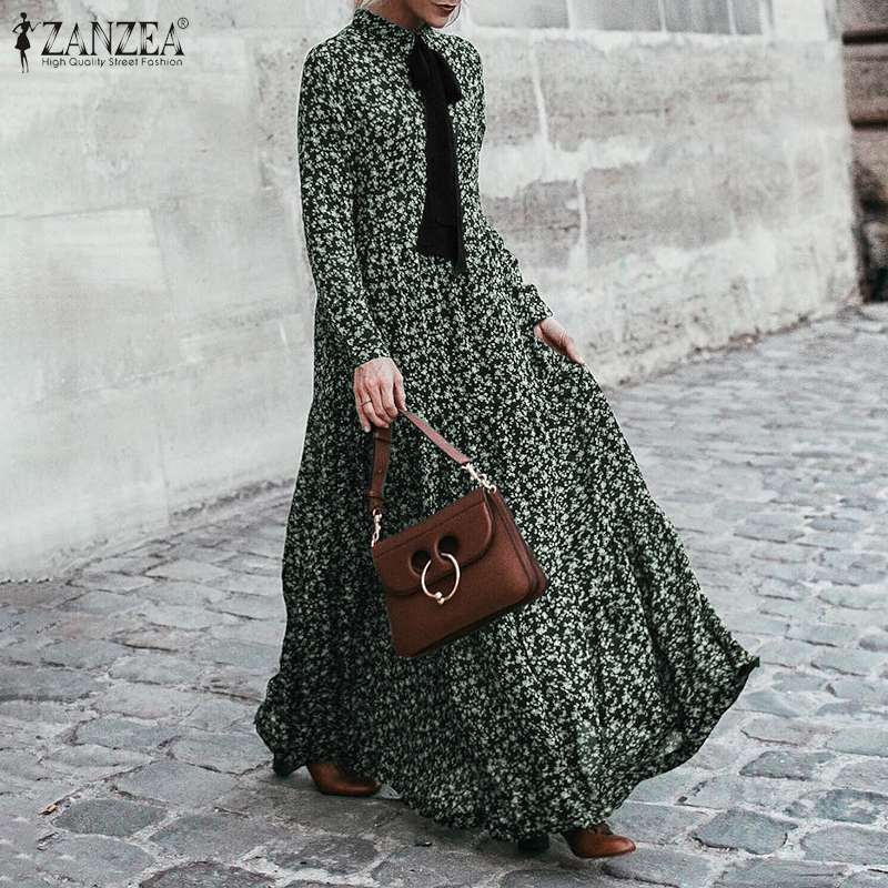 2021 Spring Bohemian Ruffle Dress Women ZANZEA Elegant Bow Tie Floral Print Sundress Oversize 5XL Ladies Puff Sleeve Party Robe7, Black
2021 Spring Bohemian Ruffle Dress Women ZANZEA Elegant Bow Tie Floral Print Sundress Oversize 5XL Ladies Puff Sleeve Party Robe7, Black