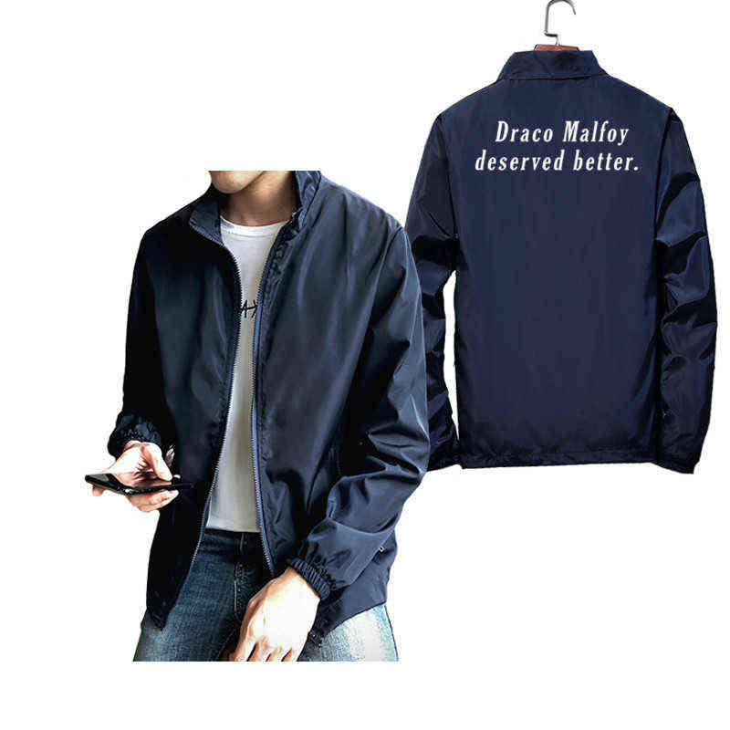 Draco Malfoy Deserved Better Zipper Jackets Men Winter Windbreaker Coat Oversized Bombers Harajuku Streetwear, Navy blue
Draco Malfoy Deserved Better Zipper Jackets Men Winter Windbreaker Coat Oversized Bombers Harajuku Streetwear, Navy blue
