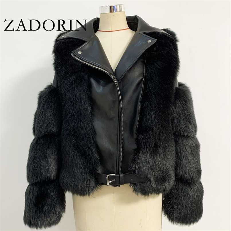 ZADORIN Top Fashion Luxury FAUX Fur Coat Motorcycle PU Leather Turn Down Collar Warm Faux Fur Jacket Women Winter 211019, Dark camel
ZADORIN Top Fashion Luxury FAUX Fur Coat Motorcycle PU Leather Turn Down Collar Warm Faux Fur Jacket Women Winter 211019, Dark camel