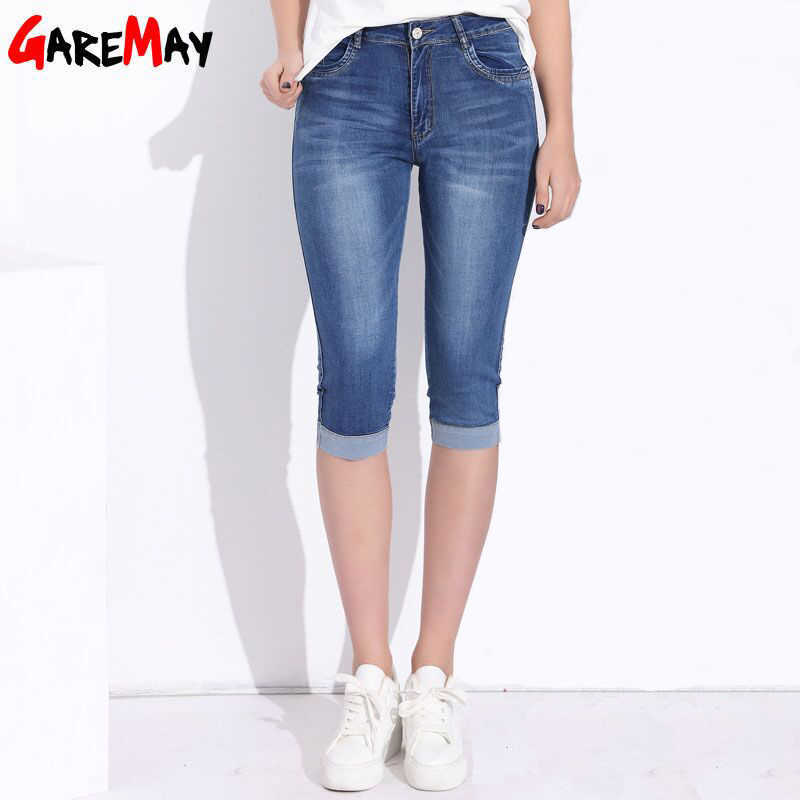 GAREMAY Plus Size Skinny Capris Jeans Woman Female Stretch Knee Length Denim Shorts Pants Women With High Waist Summer 210616, Blue
GAREMAY Plus Size Skinny Capris Jeans Woman Female Stretch Knee Length Denim Shorts Pants Women With High Waist Summer 210616, Blue