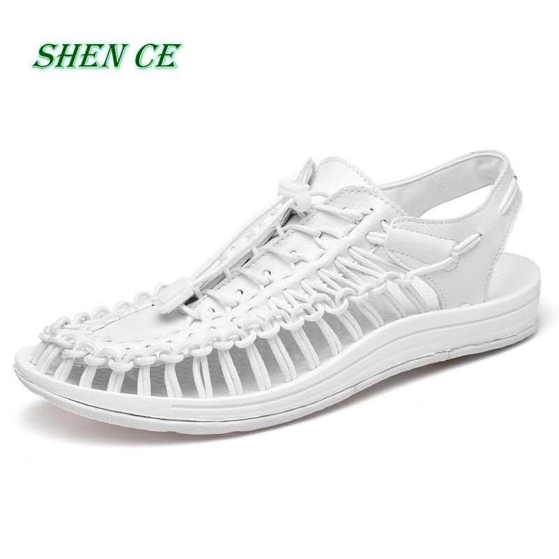 Sandals SHEN CE Brand High Quality Summer For Men Breathable Shoes Woven Upper Slip-on Beach Man Big Size 38-46, Black
Sandals SHEN CE Brand High Quality Summer For Men Breathable Shoes Woven Upper Slip-on Beach Man Big Size 38-46, Black