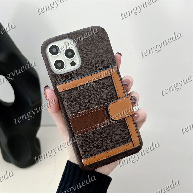Fashion Designer Phone Cases for iphone 17 Series 16 15 14 13 13pro 12 11 pro max Leather Card Holder Pocket Luxury Cellphone Cover with Samsung