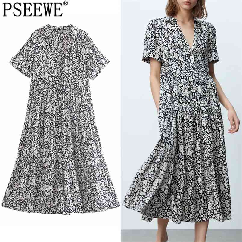 Dress Woman Black Print Long Women Short Sleeve Midi Summer es Ladies Ruched Ruffle Casual es 210519
Dress Woman Black Print Long Women Short Sleeve Midi Summer es Ladies Ruched Ruffle Casual es 210519