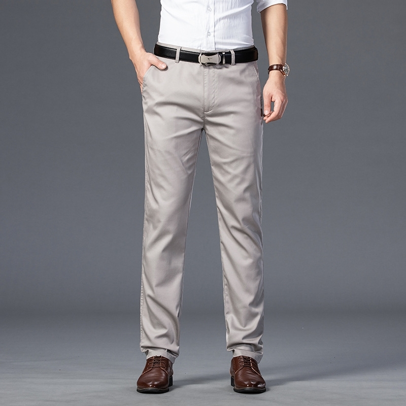 High end autumn and winter loose straight tube middle-aged business casual medium waist thick long pants men's, Black
High end autumn and winter loose straight tube middle-aged business casual medium waist thick long pants men's, Black