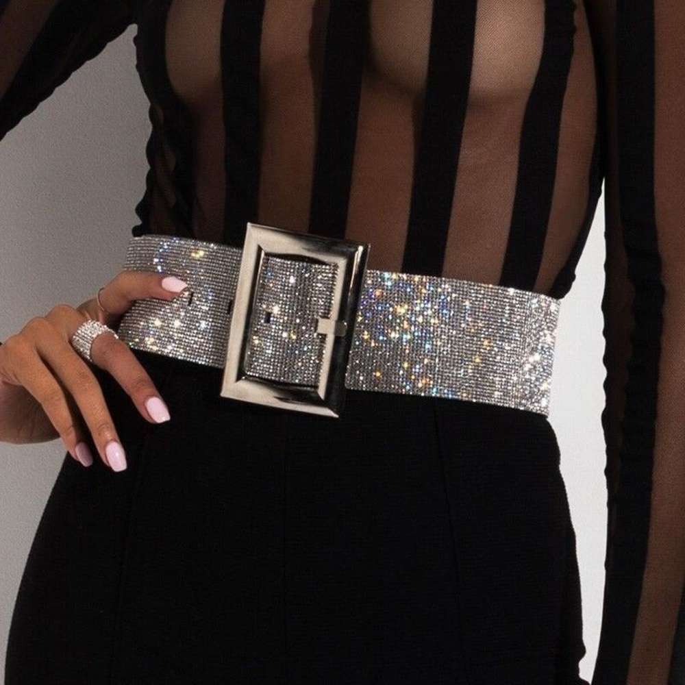 Luxury 7cm wide Full Rhinestone Waist Belts Women Diamante Crystal Chain Bride Wide Shiny Gold Silver Waist Belt strap for women, Black
Luxury 7cm wide Full Rhinestone Waist Belts Women Diamante Crystal Chain Bride Wide Shiny Gold Silver Waist Belt strap for women, Black