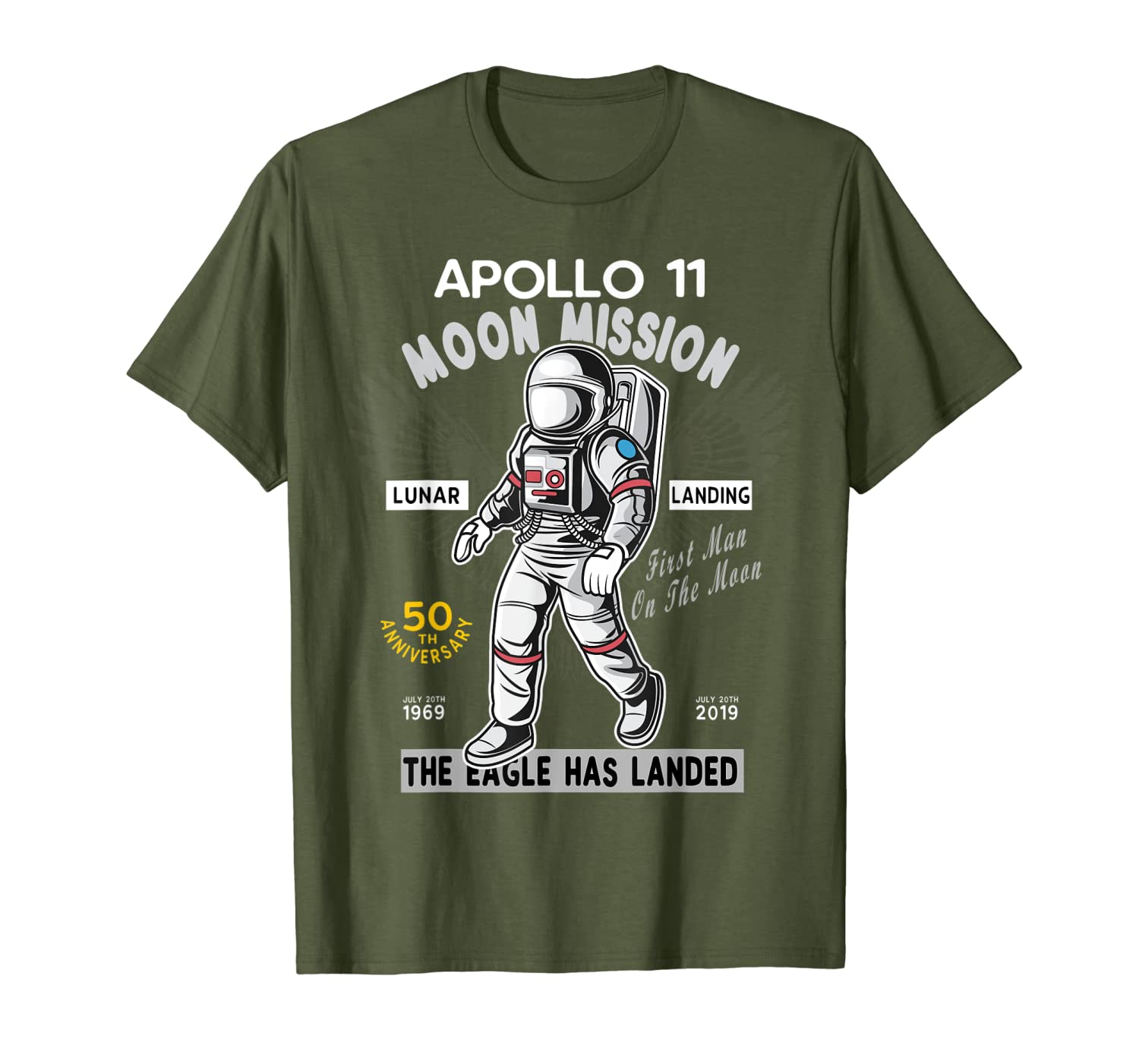 apollo 11 50th anniversary t-shirt first man on the moon, White;black
apollo 11 50th anniversary t-shirt first man on the moon, White;black