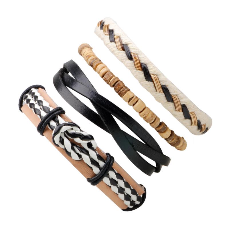 Charm Bracelets 4pcs/set Boho Hippie Punk Brown Black Leather Beige Cord Wrap Knots Wooden Bead Layers Stackable Wide Bracelet Set For Man
Charm Bracelets 4pcs/set Boho Hippie Punk Brown Black Leather Beige Cord Wrap Knots Wooden Bead Layers Stackable Wide Bracelet Set For Man