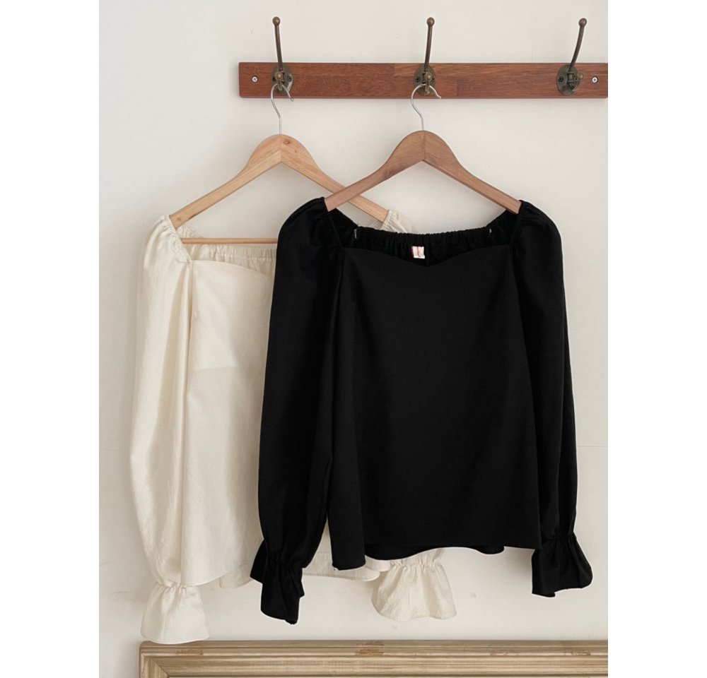 Nomikuma Square Collar Korean Causal Women Top Blouse Solid Puff Long Sleeve Blusas Femme Pullover Shirt New Arrival 6D774 210427