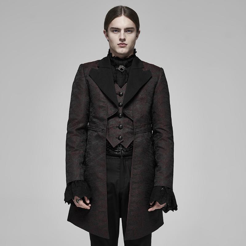 Men' Trench Coats PUNK RAVE Steampunk Fills Jacquard Coat Retro Twill Woven Fake Two Pieces Design Party Evening Dinner Outwear, Black
Men' Trench Coats PUNK RAVE Steampunk Fills Jacquard Coat Retro Twill Woven Fake Two Pieces Design Party Evening Dinner Outwear, Black