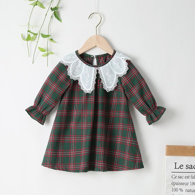 Girl's Dresses Winter 2021 Girls Dress Cute Velvet Long Sleeve Lace Collar Green Plaid Streetwear Vestidos 0-24M
Girl's Dresses Winter 2021 Girls Dress Cute Velvet Long Sleeve Lace Collar Green Plaid Streetwear Vestidos 0-24M