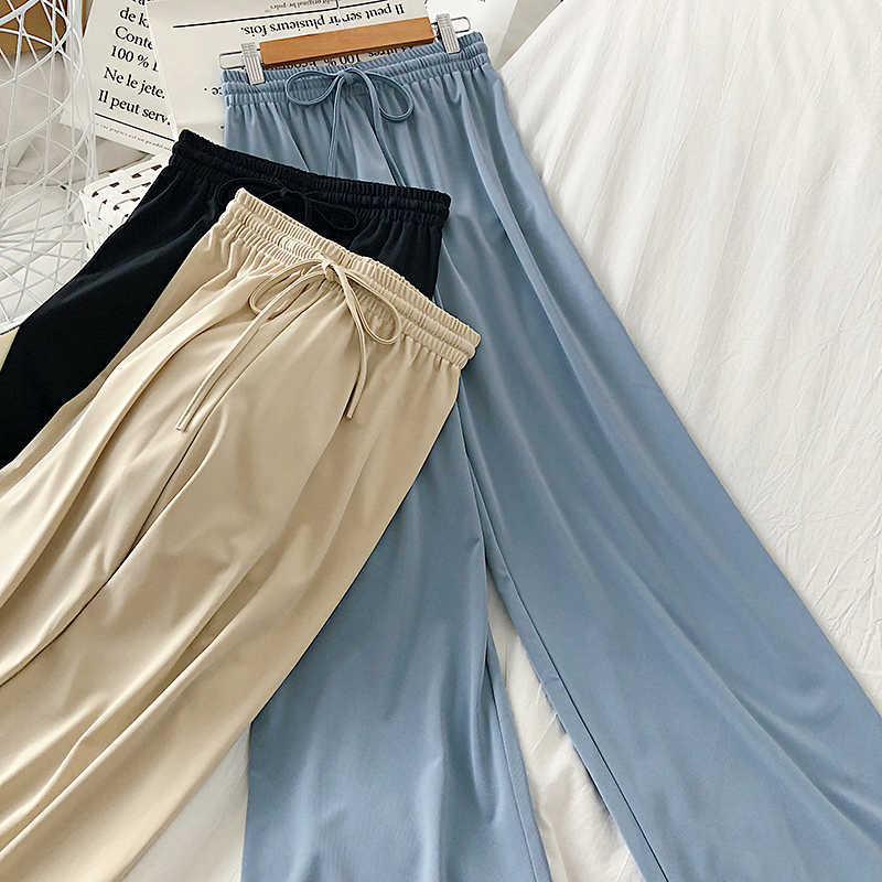 LY VAREY LIN Spring Summer Lace Up Elastic High Waist Casual Trousers Women Korean Style Solid Drape Wide Leg Pants 210526, Blue
LY VAREY LIN Spring Summer Lace Up Elastic High Waist Casual Trousers Women Korean Style Solid Drape Wide Leg Pants 210526, Blue