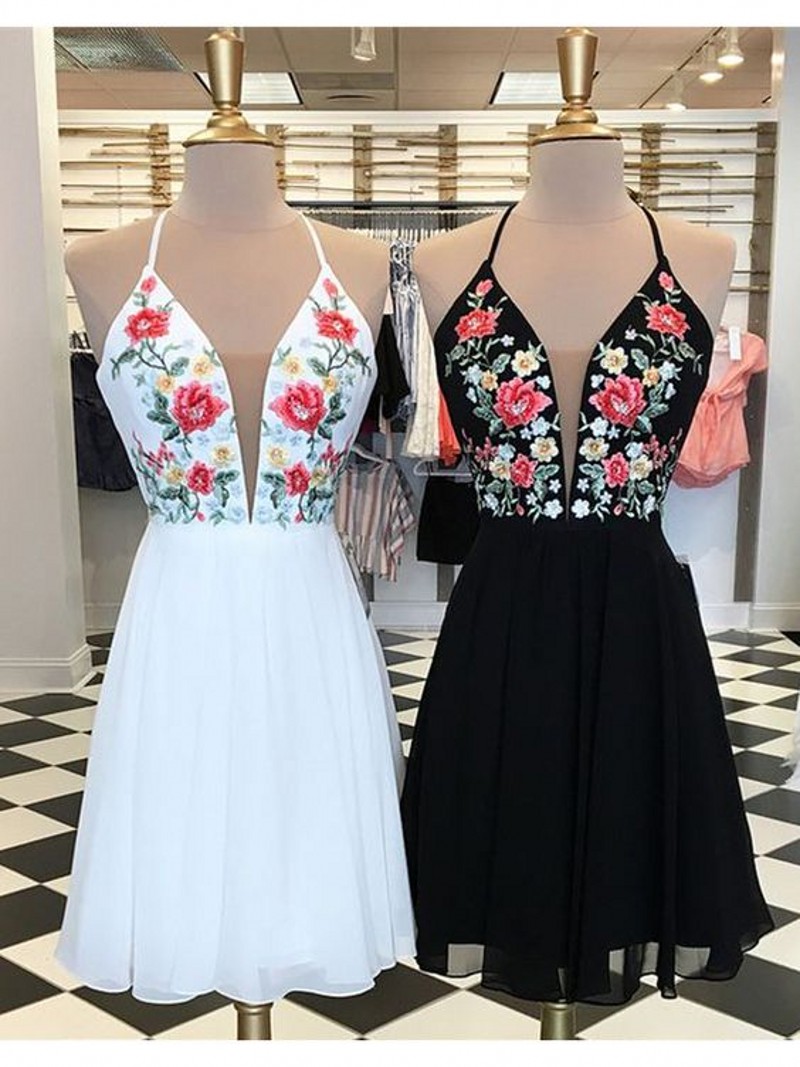 Sexy Black White Flower Embroidery 2022 Homecoming Prom Dress Short Spaghetti Straps Deep V neck Ruched Quinceanera Graduation Cocktail Dresses, Light yellow
Sexy Black White Flower Embroidery 2022 Homecoming Prom Dress Short Spaghetti Straps Deep V neck Ruched Quinceanera Graduation Cocktail Dresses, Light yellow