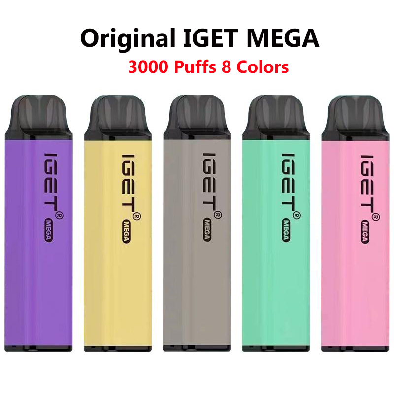 Original IGET MEGA Disposable E Cigarettes 10ml Vape Pod Device 3000 Puffs Large Capacity Huge Vapor 8 Colors
Original IGET MEGA Disposable E Cigarettes 10ml Vape Pod Device 3000 Puffs Large Capacity Huge Vapor 8 Colors