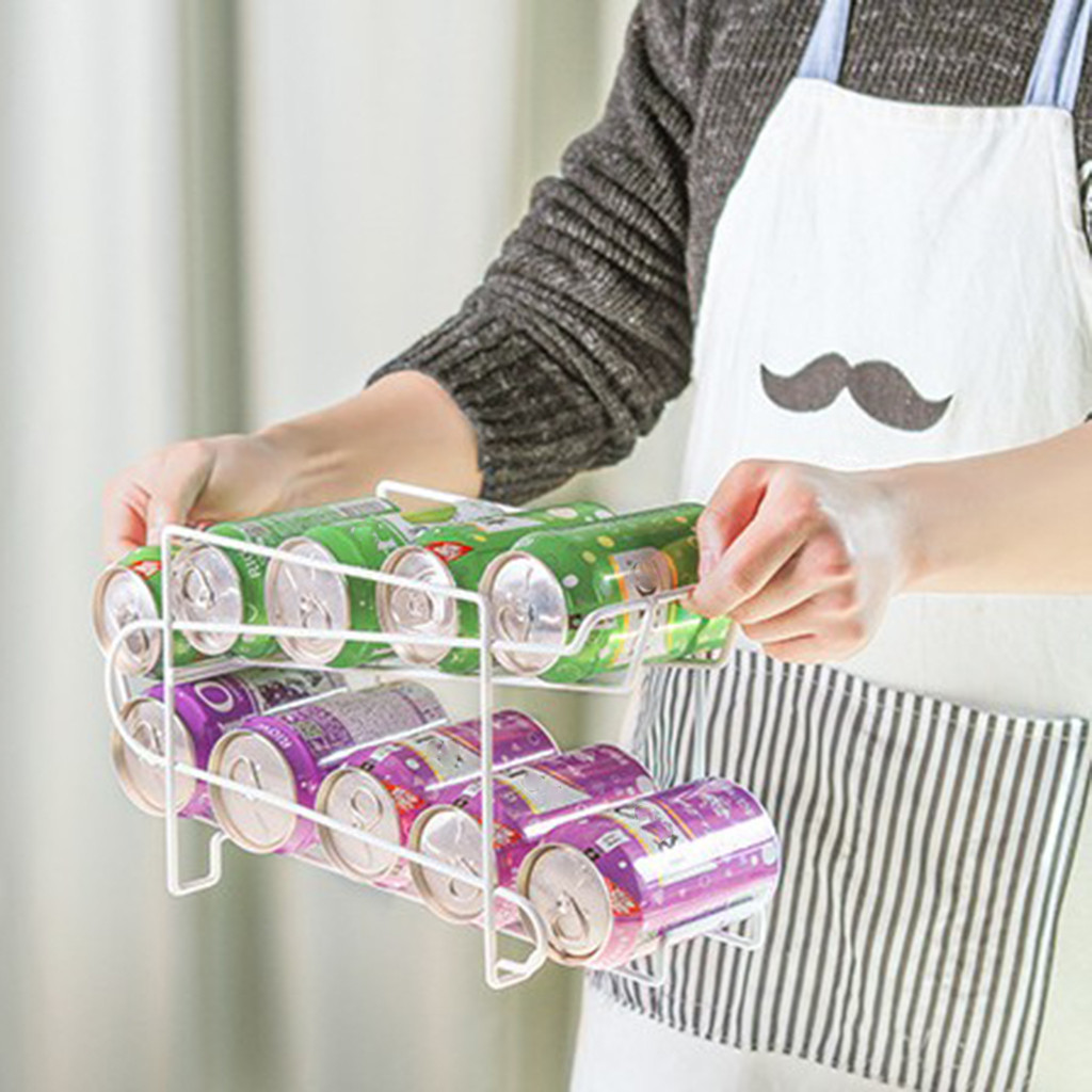 Kitchen desktop storage rack shelf for refrigerator gadgets double fridge storage cans rack finish