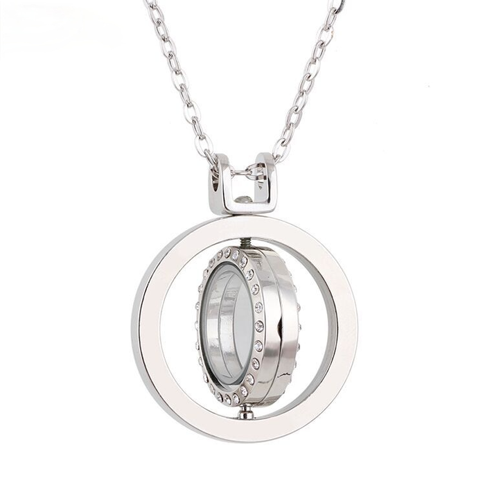 Silver gold Rotatable Locket Necklace Crystal Openable Round Pendant with Chains for Women DIY Fashion Jewelry Will and Sandy
Silver gold Rotatable Locket Necklace Crystal Openable Round Pendant with Chains for Women DIY Fashion Jewelry Will and Sandy