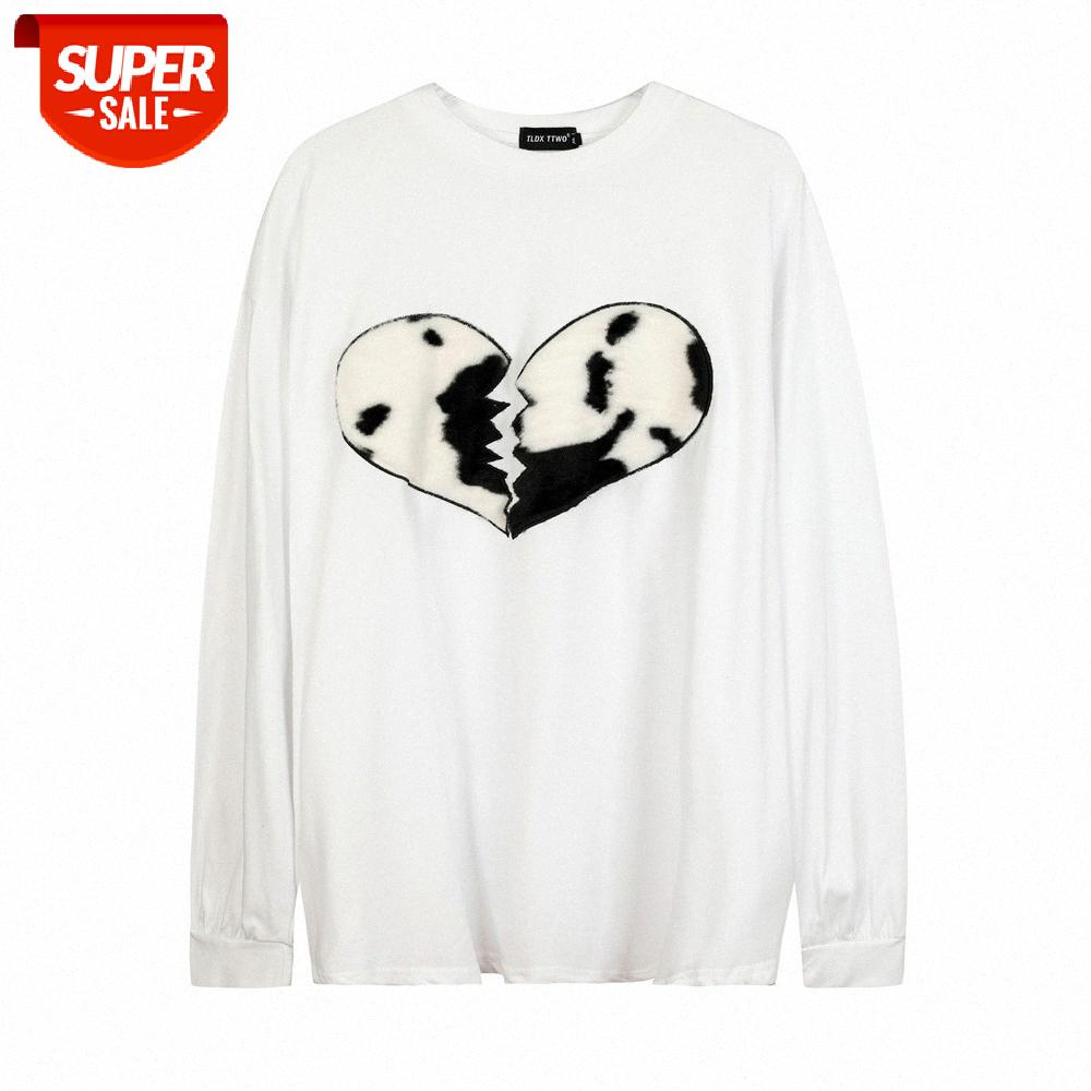 Love flocking printing long-sleeved t-shirt men's bf lazy style loose round neck top bottoming shirt #XP0v, White;black
Love flocking printing long-sleeved t-shirt men's bf lazy style loose round neck top bottoming shirt #XP0v, White;black
