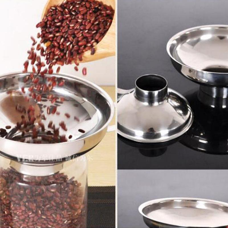 Wide Mouth Funne For Jars Stainless Steel Canning Funnels Flask Filter For Oil Wine Water Spices Kitchen Tools Gadgets