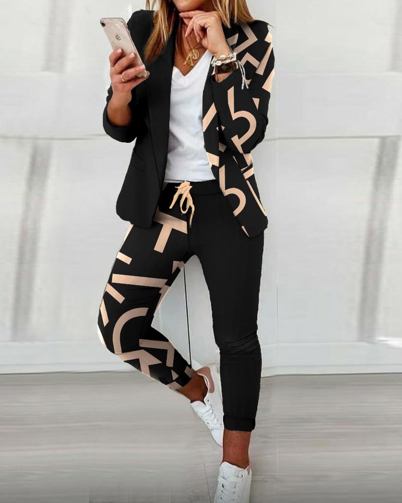 Women's Two Piece Pants 2022 Women Autumn Streetwear Suit Colorblock Letter Print Blazer Coat & Drawstring Set Womens Office, White
Women's Two Piece Pants 2022 Women Autumn Streetwear Suit Colorblock Letter Print Blazer Coat & Drawstring Set Womens Office, White