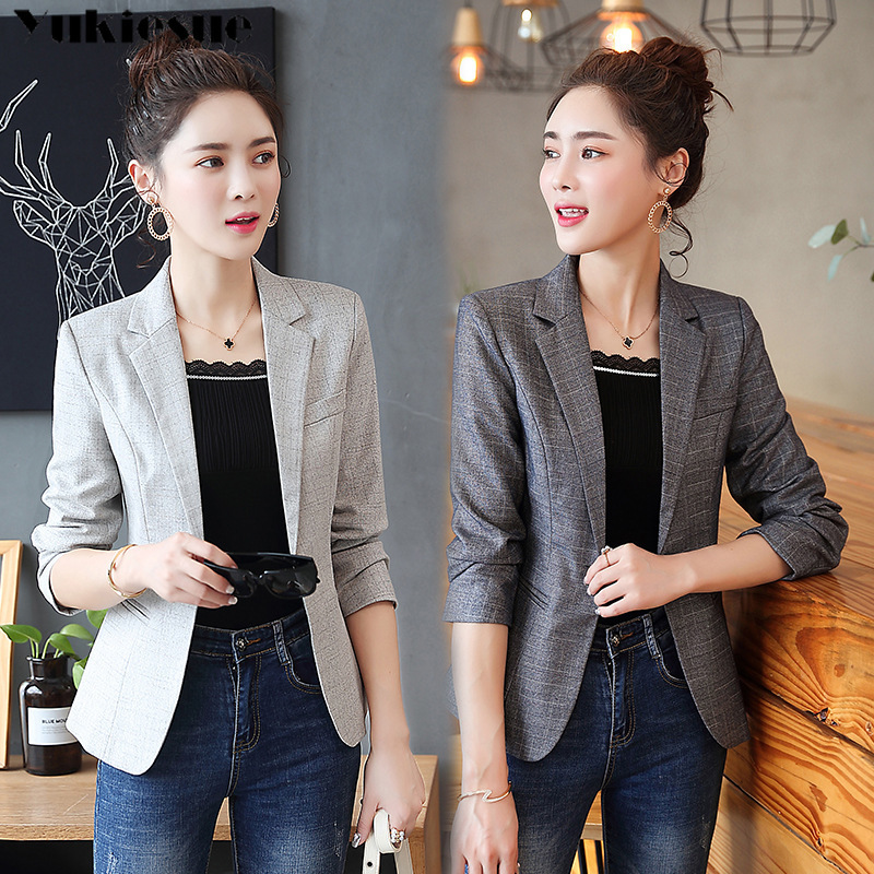 Plus Size Womens Business Suits Spring Autumn All-match women Blazers Jackets Short Slim long-sleeve Blazer Women Suit 210518, Dark gray
Plus Size Womens Business Suits Spring Autumn All-match women Blazers Jackets Short Slim long-sleeve Blazer Women Suit 210518, Dark gray