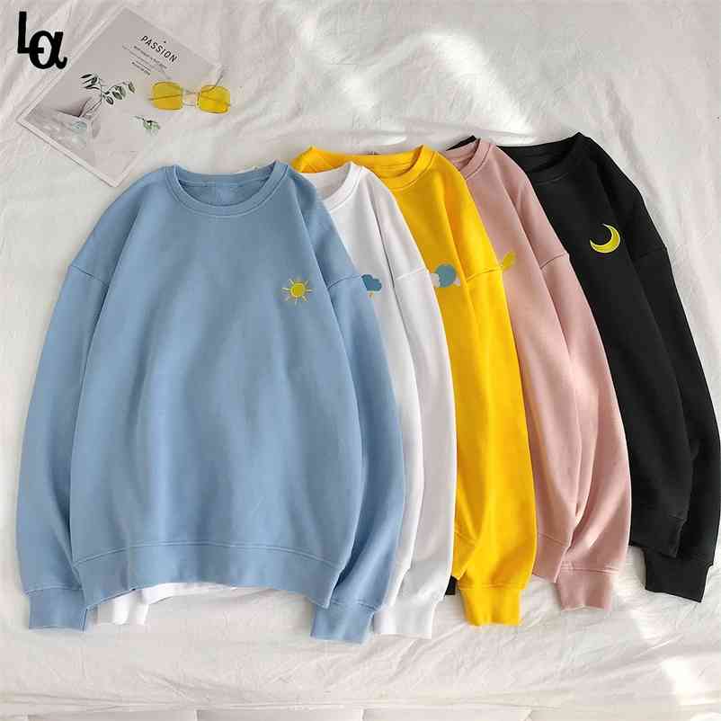 Women' Oversized Sweatshirts Vintage Embroidery Woman Pullovers Hoodies Korean Women Candy Color 210519, Pink
Women' Oversized Sweatshirts Vintage Embroidery Woman Pullovers Hoodies Korean Women Candy Color 210519, Pink