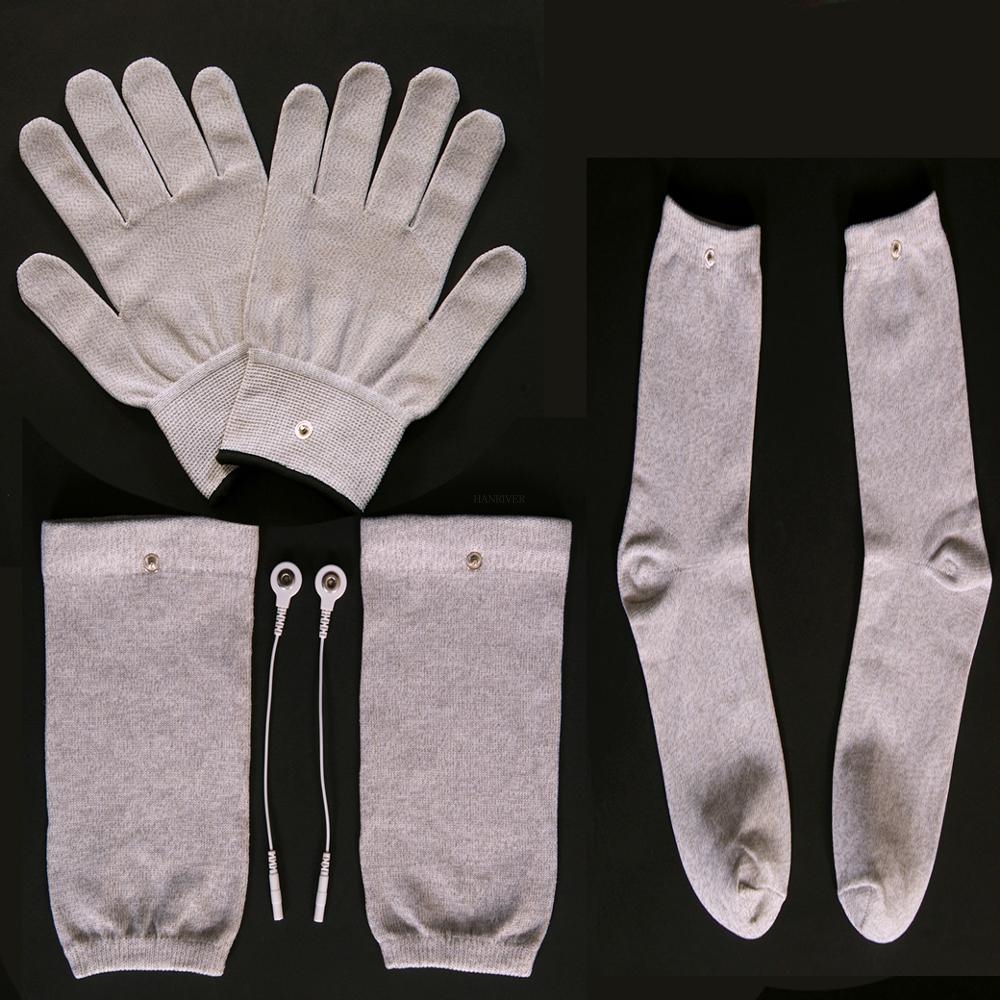 Conductive Silver Fiber TENS/EMS Electrode Therapy Gloves+Socks+Knee Pads Electrotherapy Unit For Phycical Therapy
Conductive Silver Fiber TENS/EMS Electrode Therapy Gloves+Socks+Knee Pads Electrotherapy Unit For Phycical Therapy