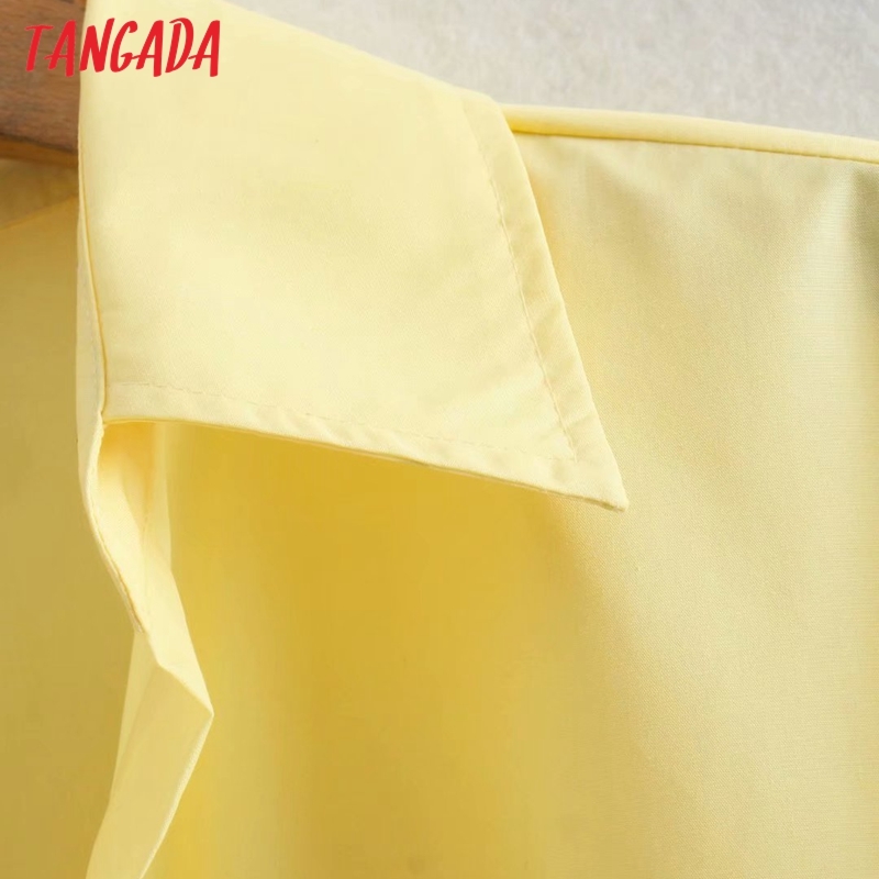 Women Fashion Yellow Casual Loose Shirts Lady Long Sleeve High Street Blouse Chic Female Blusas Tops XN321 210416